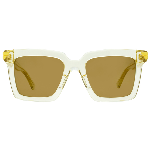 Bottega Veneta Square Sunglasses BV1005S 005 Transparent Beige 53mm 1005 - Picture 2 of 2